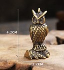 Brass Owl Pendant Animal Statue Small Sculpture Tabletop Figurine Decor Gifts