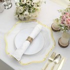 6 Clear Gold 13  Round Elegant Charger Plates Wedding Dinner Decorations
