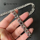 Pure Titanium 10 5mm Cuban Chain Necklace Hand Polished Surface Thickened 25 6 