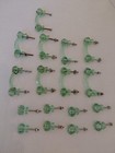 Antique Light  Green  Glass Drawer Pulls And Knobs - Lot Of 17 - 1920 s
