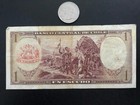 1962 Chile 1 Escudo Banknote Overwrite Currency - P  135d Series C - Circulated