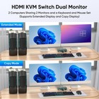 Hdmi Kvm Switch 2 Monitors 2 Computers 4k 60hz Usb3 0 Kvm Switch Dual Monitor   