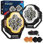 Mictuning Pair 5-inch Spot Pod Light  spot Beam Led Side Shooter White Amber Drl