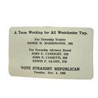 Vtg 1966 Edwin D Harrington Political Campaign Card Vote Straight Republican