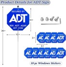 Adt Security Yard Sign 28    Aluminum Weatherproof   10 Window Stickers