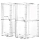 4 Pack Clear Stackable Storage Drawers 9 7  High Plastic 4pack 9 7 h