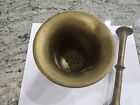 Antique Heavy Solid Brass Mortar And Pestle Large Pharmacy Apothecary Bowl Set