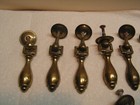 10 Antique Brass Tone Drawer Pulls Handles Tear Drop Cabinet Doorknobs
