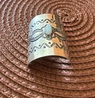 Native American Navajo Sterling Silver Etched Opal Ponytail Clip- 1 5    Signed 