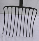 Vintage Antique 10 Tine 45  Long Pitchfork  Austria Forged  Silage Manure  Wood