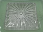 Vtg Art Deco Mcm Mint Green   Clear Square Ceiling Light Shade Hobnail Edge 11 
