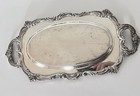 Vintage Mmc Silver Plate 13 5  Serving Bread Rectangle Tray Handles