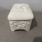 Vintage Cherubs White Jewelry Trinket Box