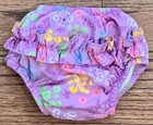 Iplay Swim Diaper Baby Girl Large 12-18m Lilac Purple Upf 50  Floral Ruffles Euc