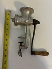 Vintage Keystone  5 Meat Grinder Cast Iron Hand Crank Wood Handle Usa