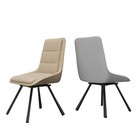 Dining Chair Set Of 2  Cat Claw Leather Upholstered Swivel Dining Room Chairs