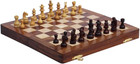 Magnetic Travel Chess Board Set - Classic Wood Staunton 7 X 7 Inch Pocket Chess