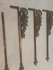 2 Pair Vintage Antique Victorian Cast Iron Swing Arm Curtain Rods   