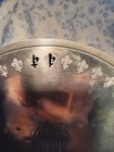  Antique Sterling Silver Serving Footed Tray plate Pierced Fleur-de-lis Design