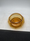 Vanity Powder Jar - Vintage Art Deco Amber Depression Glass - No Lid