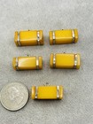 Vintage Bakelite Geometric Bar Buttons Art Deco Silver Tone Accent Lot Of 5