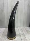Medieval Time Plastic Drinking Horn Black With Golden Colored Rim Logo 12 5  L