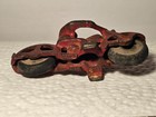 Antique Red Hubley Cast Iron Motorcycle Cop Police Biker 3  Made In Usa 1930s