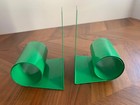 Vintage Green Teleflora Bookworm Bookends Pair Mcm England