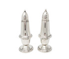 Crown Sterling Silver Salt   Pepper Shakers Weighted 5  Glass Lined Vintage