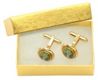 Gold-tone Cufflinks Oval Shape Virgin Mary Mens Cuff Links