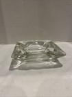 Clear Glass Square Cigar Cigarette Ashtray 6  Mcm Vintage