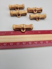 Vintage Plastic Toggle Buttons Faux Bamboo   Bone Lot Of 5  Shank