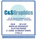 8 Rolls 36   X 150  20lb Inkjet Bond Plotter Paper 