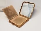 Vintage Powder Compact W Mirror Brass W Black Inlay Art Deco Unique Art Design 