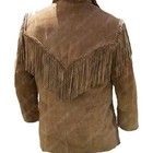 Men Western Suede Leather Fringe Fashion Jacket Vintage Cowboy Coat Wit Fringes