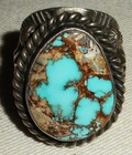 Vintage Navajo Daniel Mike Turquoise Sterling Silver Ring W Stamps Size10 5 Vafo