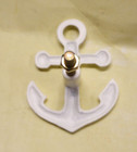 Shabby White Anchor Cabinet Knob Coastal Nautical Hardware Cast Iron