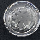 Antique Edwardian Round Crystal Etched Floral Ink Well