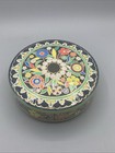 Vintage Nos Daher Floral Mosaic Tin Made In England 8 In