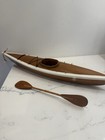 Vintage Handmade Model Kayak With A Wooden Oar Boat Nautical Decor