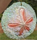 Sand Dollar Christmas Ornament Beaded Sequin Beach Nautical Heavy