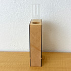 Geometric Forest Bud   Plant Glass Vase Walnut Wood With Dots And Stripe Design