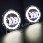 Used 4 5   inch Halo Led Fog Passing Lamp Lights White Drl For Harley Davidson Us