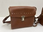 Vintage Bell   Howell Grain Cowhide Leather Camera Cases Brown Purse Lot Top 50s