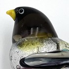 Hand Blown Glass Yellow Black Bird Wine Bottle Stopper