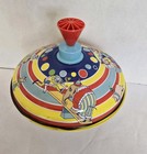 Vintage Style Spinning Metal Tin Top W  Circus Clowns Elephants Pig Dog Duck Toy