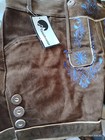 Waist 34  Oktoberfest germany lederhosen no Susp brown blue Embroidered