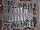 Lot Of 20  6 Inches Handmade Damascus Steel Skinner Knives Stag Handle W sheaths