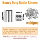 1 8   3mm  Aluminum Crimping Loop Sleeve For Wire Rope  Cable Ferrule  100pcs 