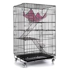 Aveen 3-tier Small Cat Cage Playpen Box Kennel Crate With 2 Front Doors   Free -